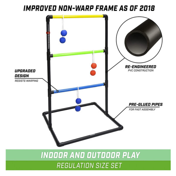 GoSports Pro Grade Ladder Toss Indoor Outdoor Game Set Improved Non wrap frame