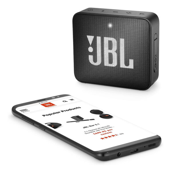 JBL GO2 Ultra Portable Waterproof Wireless Bluetooth Speaker with up to 5 Hours of Battery Life - Black Auxiliary