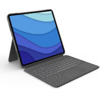 Logitech Combo Touch iPad Pro 12.9-inch (5th, 6th gen – 2021, 2022) Keyboard Case – Detachable Backlit Keyboard with Kickstand, Click-Anywhere Trackpad, Smart Connector – Oxford Gray; USA Layout