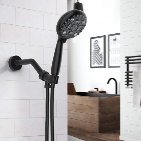 Shower Head -SR SUN RISE 6-Settings 4.8 High Pressure Handheld Shower Head Set ABS Shower Bracket