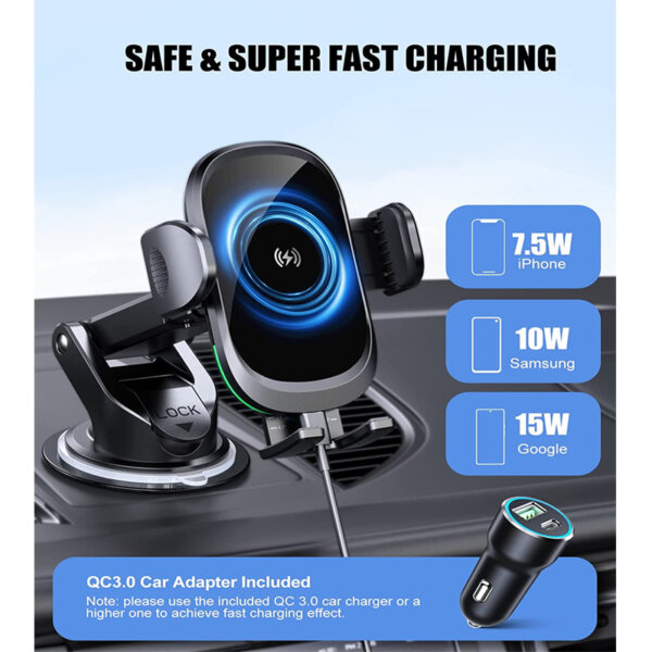 Uivaby Wireless Car Charger Mount Safe and super fast charging