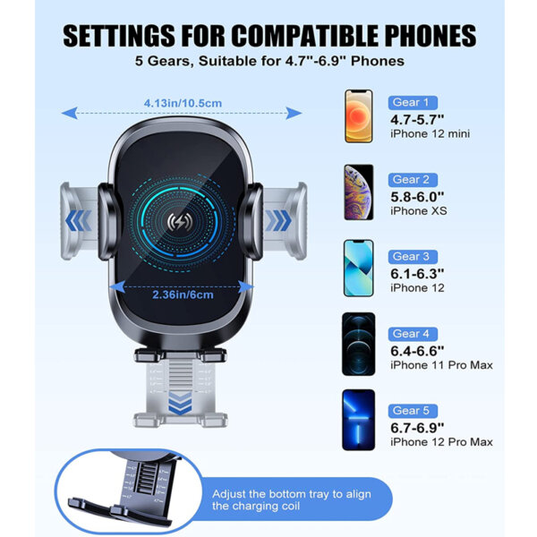 Uivaby Wireless Car Charger Mount Settings for compatible phones