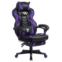 Zeanus Purple Gaming Chair for Adults Big and Tall Computer Gaming Chair Gaming Chair with Massage Ergonomic Gaming Chair with Footrest Reclining Chair High Back Racing Chair E-Sports Gamer Chair