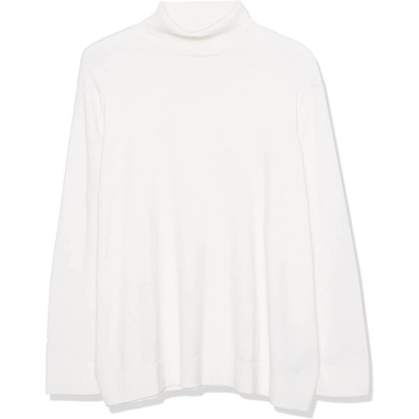 Amazon Essentials Women Standard Lightweight Turtleneck Sweater Ivory Colour
