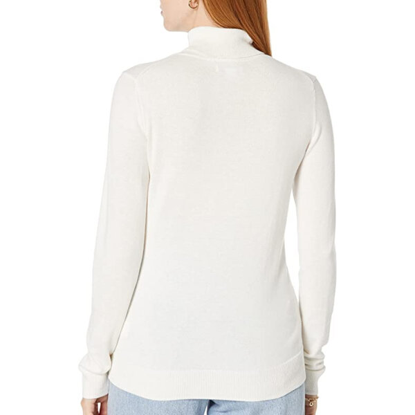 Amazon Essentials Women's Standard Lightweight Turtleneck Sweater Ivory Colour