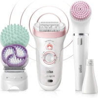 Braun-Epilator-Silk- pil-9-9-985,-Facial-Hair-Removal-for-Women,-Shaver,-Cordless,-Rechargeable,-Wet-&-Dry,-Facial-Cleansing-Brush