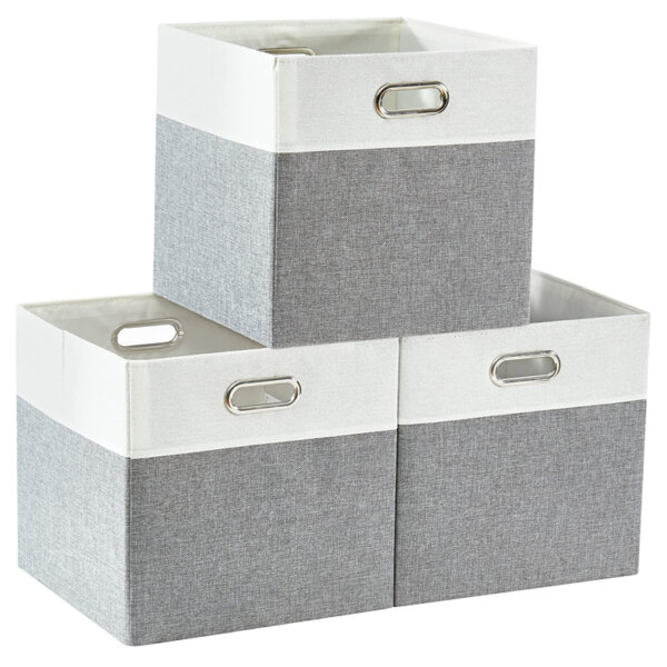 DECOMOMO Storage Bin Storage Cubes 3 Pack Baskets Storage Organization