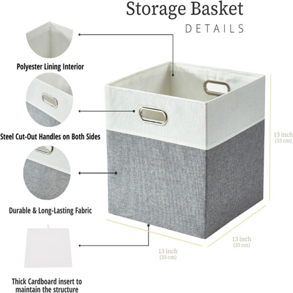 DECOMOMO Storage Bin Storage Cubes 3 Pack Baskets Storage Organization Details