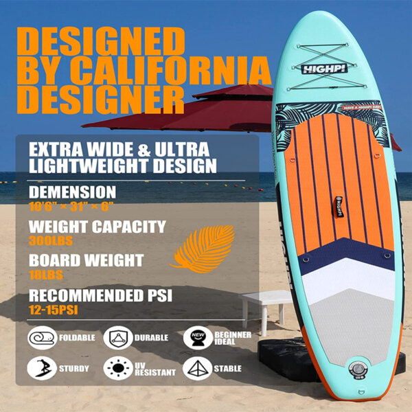 Highpi Inflatable Stand Up Paddle Boards designed by california