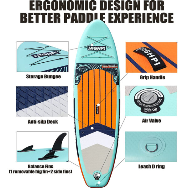 Highpi Inflatable Stand Up Paddle Boards ergonomic design