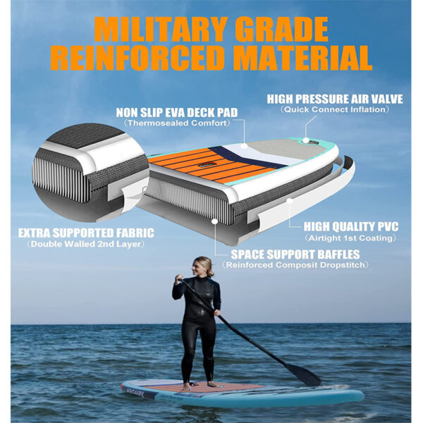 Highpi Inflatable Stand Up Paddle Boards military grade reinforced material