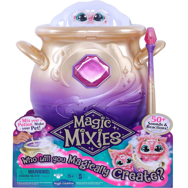 Magic Mixies Magical Misting Cauldron with Interactive 8 inch Pink Plush Toy