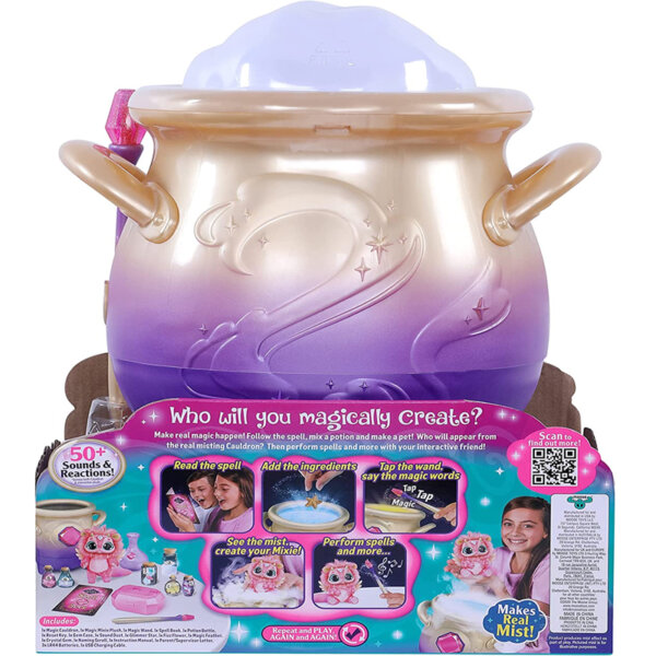 Magic Mixies Magical Misting Cauldron with Interactive 8 inch Pink Plush Toy Create magically