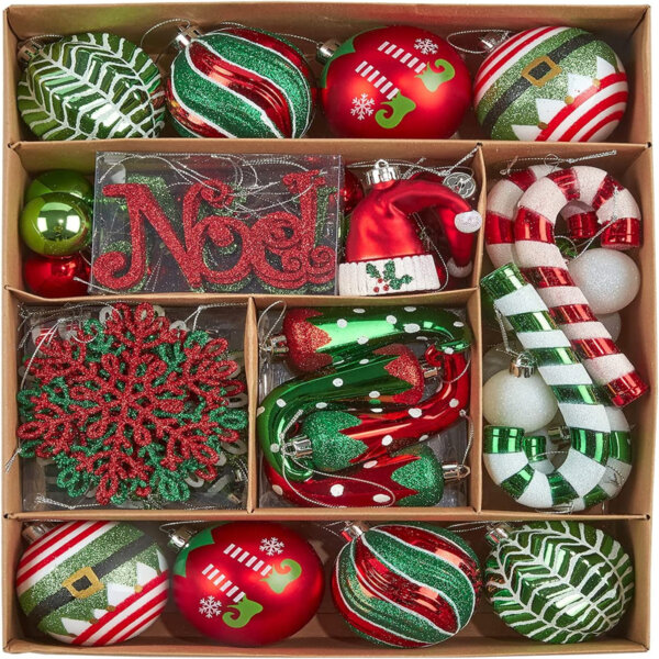 WBHome 70ct Assorted Christmas Ball Ornaments Set