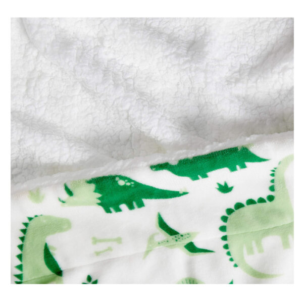 Amazon Basics Kids Ultra Soft Micromink Sherpa Blanket - Throw, Dino Friends