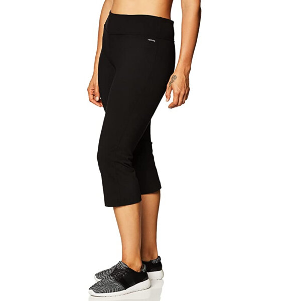 Jockey Womens Cotton Stretch Slim Flare Capri Black