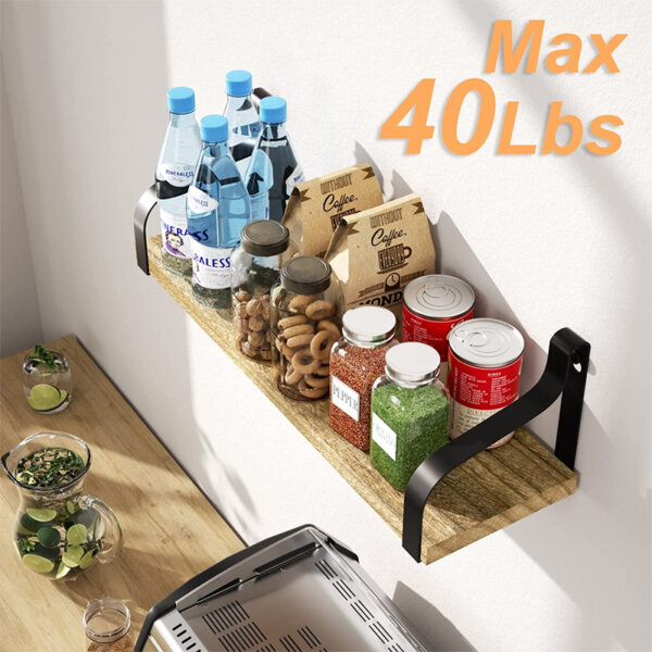 Love-KANKEI Floating Shelves Wall Mounted Set of 3 Max 40lbs