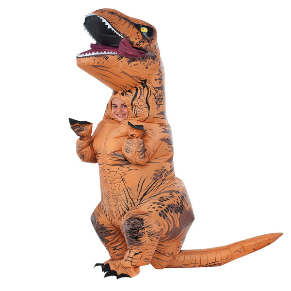 Rubie's Costume Co 640183_NS Jurassic World Child's T-Rex Inflatable Costume with Sound, Multicolor, One Size