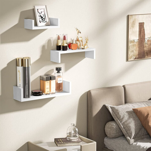 SRIWATANA Floating Shelves Wall Mounted, Solid Wood Wall Shelves