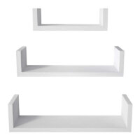 SRIWATANA Floating Shelves Wall Mounted, Solid Wood Wall Shelves, White