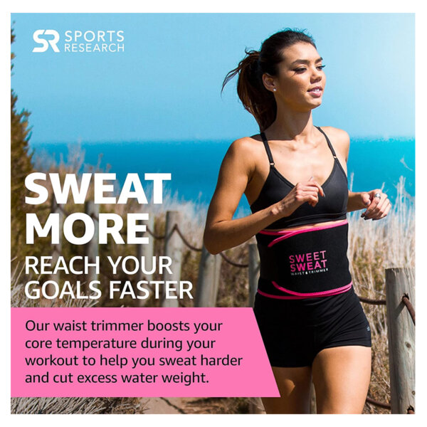 Sports Research Sweet Sweat Waist Trimmer Waist Trainer for Women & Men - Sweatband Body Wrap