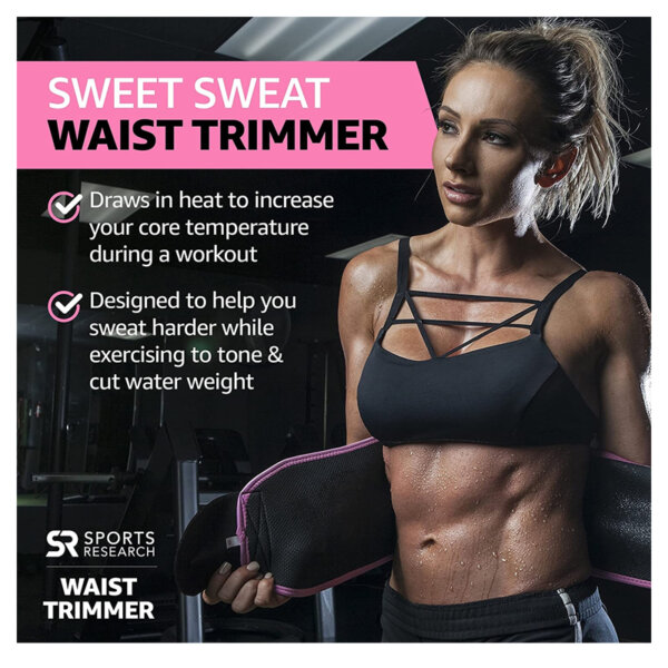 Sports Research Sweet Sweat Waist Trimmer Waist Trainer for Women & Men sweet sweat waist trimmer