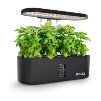 iDOO Hydroponics Growing System Up to 15″, 10 Pods Indoor Herb Garden Kit with Grow Light, Plants Germination Kit with Pump, Automatic Timing