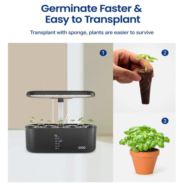 iDOO Hydroponics Growing System Up to 15 inch Germinate Faster