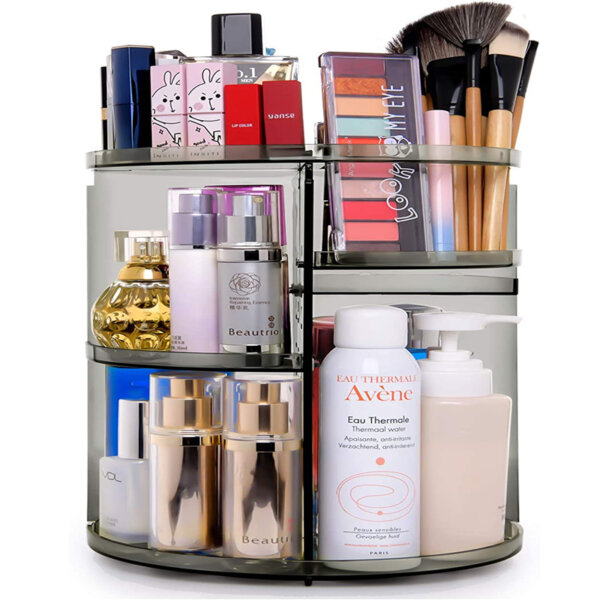 360 Degree Rotation Makeup Organizer Gray