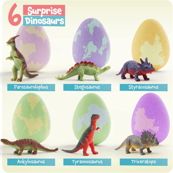 Egg Bath Bombs for Kids - Kids Bath Bomb with Surprise Inside 6 surprise dinosaurs