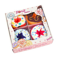 Funny Donut Box Socks for Women Girls – Fun Novelty Cute Crazy Funky Socks – Valentines Day Birthday Gifts Stocking Stuffers