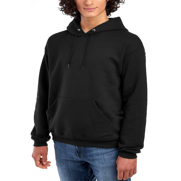 Jerzees Men Black Adult Pullover Hooded Sweatshirt