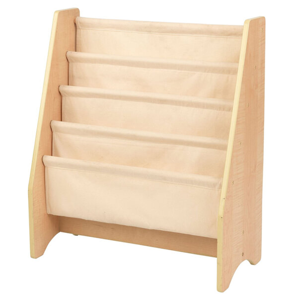 KidKraft Wood and Canvas Sling Bookshelf Furniture for Kids Natural, Gift for Ages 3+