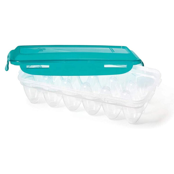 Lock & Lock Egg Container Holds 18 Teal Lid