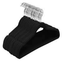 Utopia Home Pack of 50 Premium Non Slip Velvet Hangers – 360-degree rotatable Hook – Durable & Slim – Coat Hangers – Pant Hangers – Black