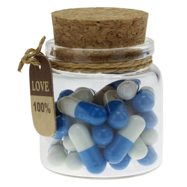 Valentines Day Gifts for Her Him Girlfriend Boyfriend Mom Letters In Capsule (Dark Blue)