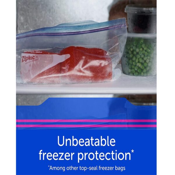 Ziploc Large Food Storage Freezer Bags, Grip 'n Seal Technology for Easier Grip, Open, and Close, 60 Count Unbeatable freezer protection