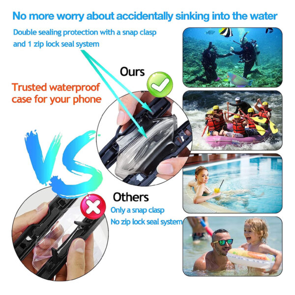 AiRunTech Waterproof Case, 2Pack IPX8 Waterproof Phone Pouch Dustproof Dry Bag for iPhone