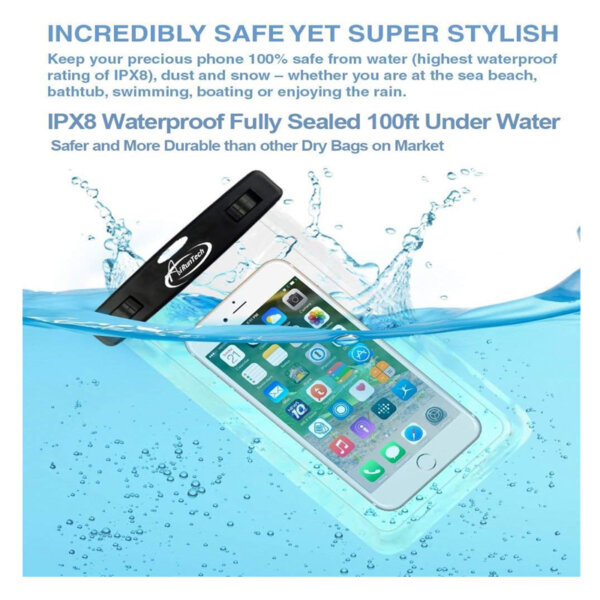 AiRunTech Waterproof Case, 2Pack IPX8 Waterproof Phone Pouch Incredibly