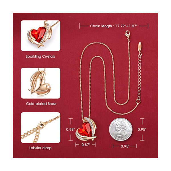 CDE Love Heart Pendant Necklaces for Women Size