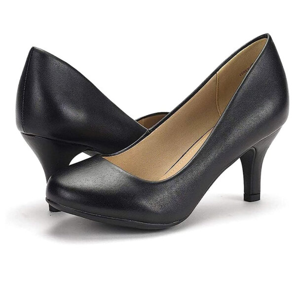 DREAM PAIRS LUVLY Women's Bridal Wedding Party Low Heel Pump Shoes Black