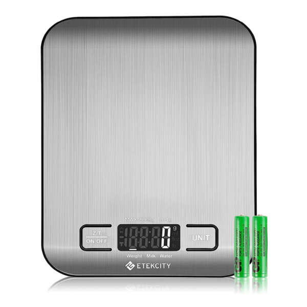 Etekcity Food Kitchen Scale Digital Grams and Ounces for Weight Loss, Baking, Cooking, Keto and Meal Prep, Small, 304 Stainless Steel