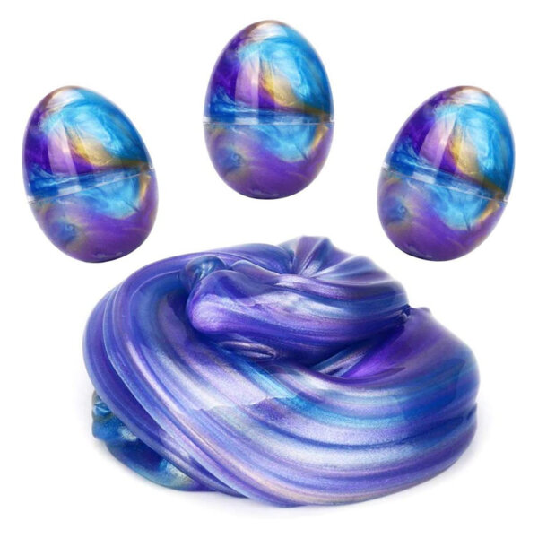 LAWOHO Fluffy Slime Colorful Easter Egg