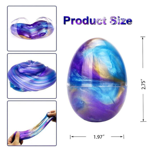 LAWOHO Fluffy Slime Colorful Easter Egg product size