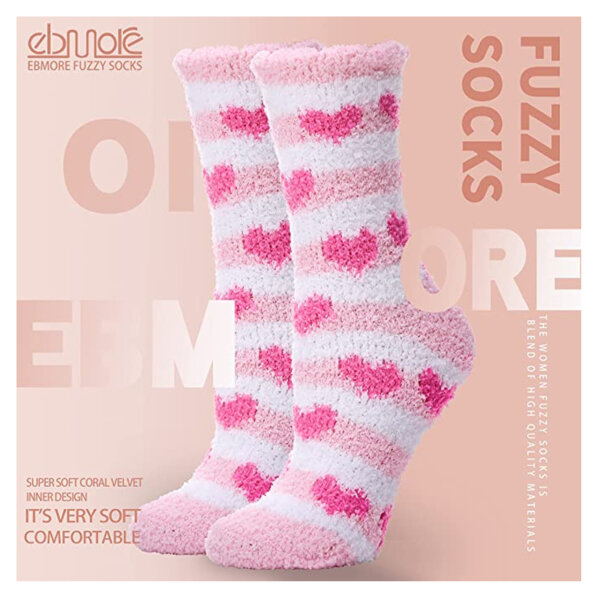 Womens Fuzzy Socks Slipper Soft Cabin Plush Warm Fluffy Winter Christmas Sleep Cozy Adult Socks Fuzzy Socks