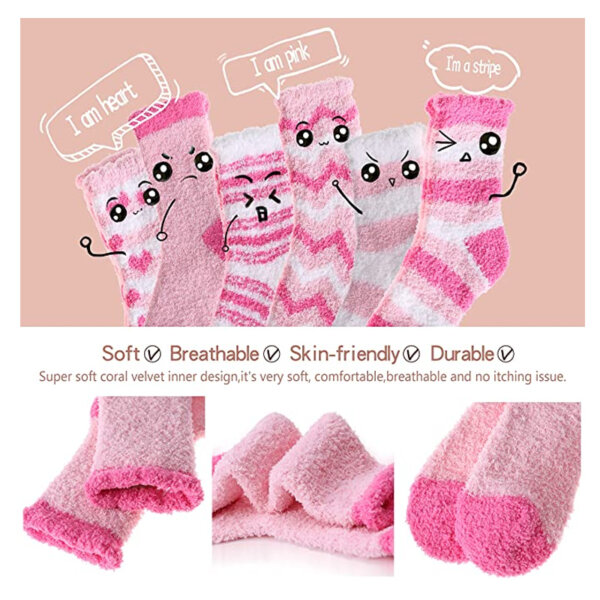 Womens Fuzzy Socks Slipper Soft Cabin Plush Warm Fluffy Winter Christmas Sleep Cozy Adult Socks Super soft