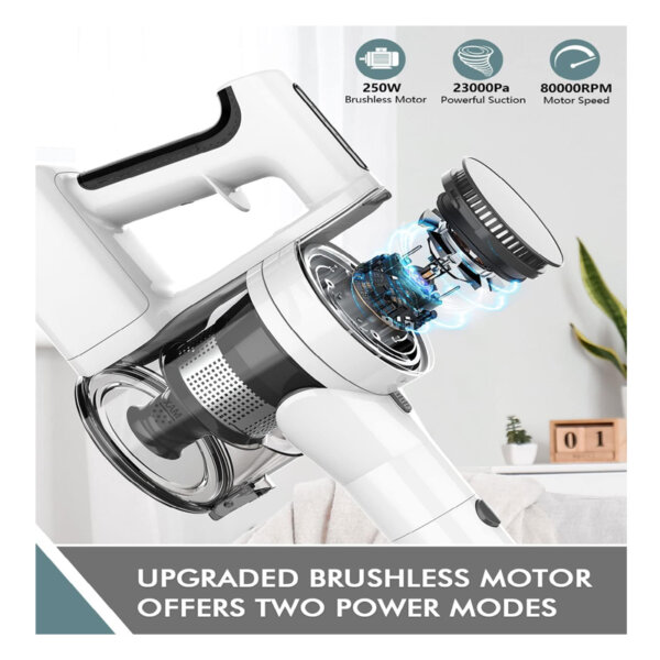 Cordless Vacuum Cleaner Brushless Motor Cordless Vacuum with 2200mAh Rechargeable Battery