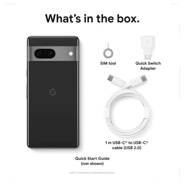 Google Pixel 7-128GB - Obsidian What's in the box