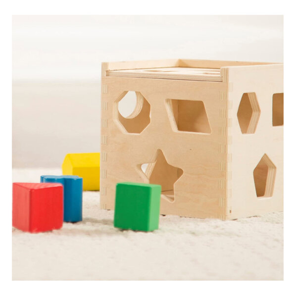 Melissa & Doug Shape Sorting Cube Classic Wooden Toddler Toys