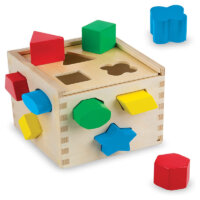Melissa & Doug Shape Sorting Cube – Classic Wooden Toy With 12 Shapes – Classic Kids Toys, Classic Wooden Toddler Toys, Shape Sorter Toys For Toddlers Ages 2+